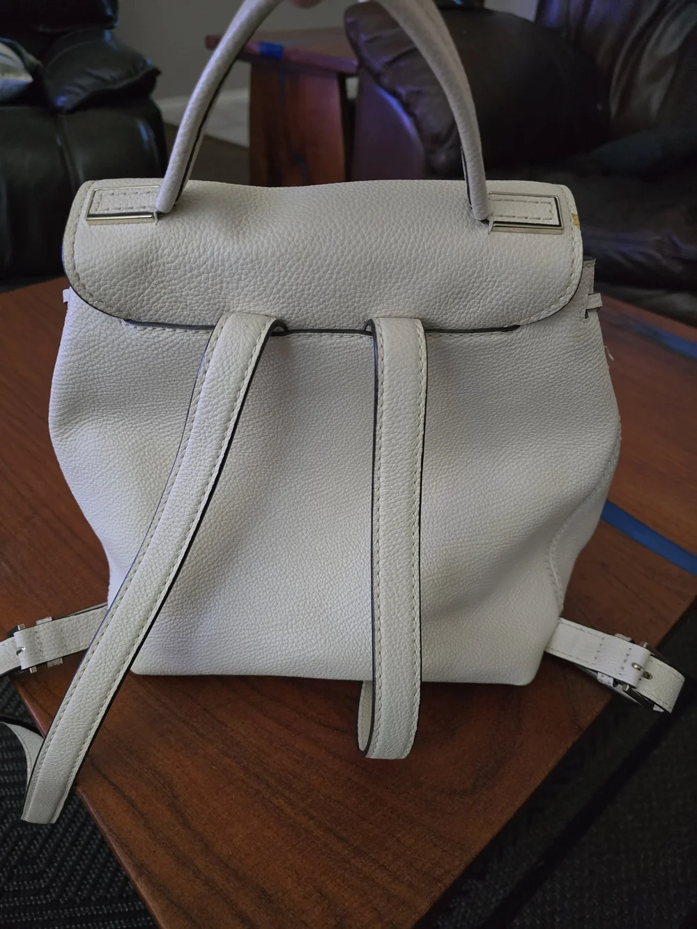 kate spade New York Cream Pebbled Leather Top-Handle Backpack